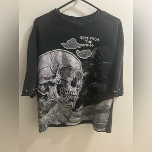 Black Graphic Skull T-Shirt